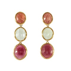 Marco Bicego 4.90 Carat Sapphire Yellow Gold Siviglia Collection Dangle Earrings