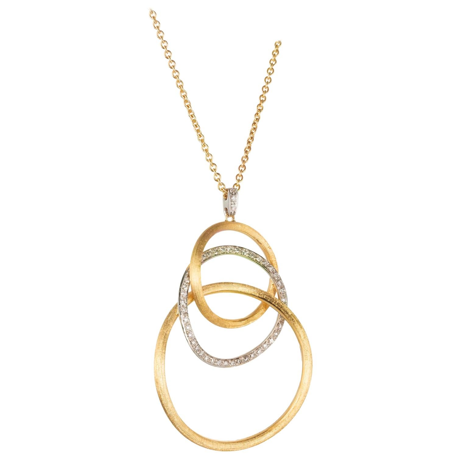 Marco Bicego - Collier à pendentifs en or avec diamants de 0,50 carat en vente