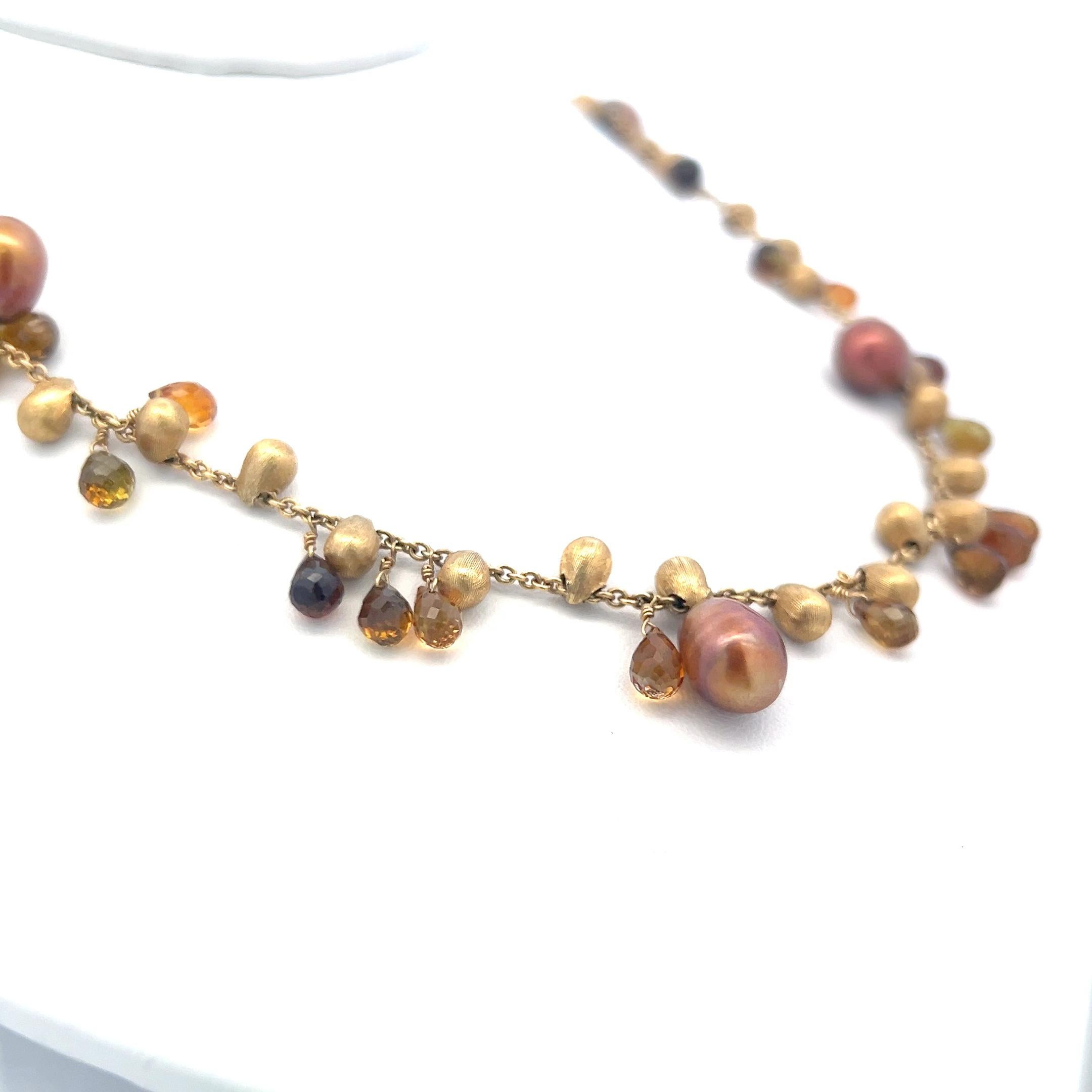 Taille briolette Marco Bicego 5.8-4.3mm Briolette Citrine A Link en or jaune 18 carats en vente