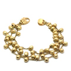 Used Marco Bicego Acapulco 18k Yellow Gold 3 Strand Bead Dangle Bracelet