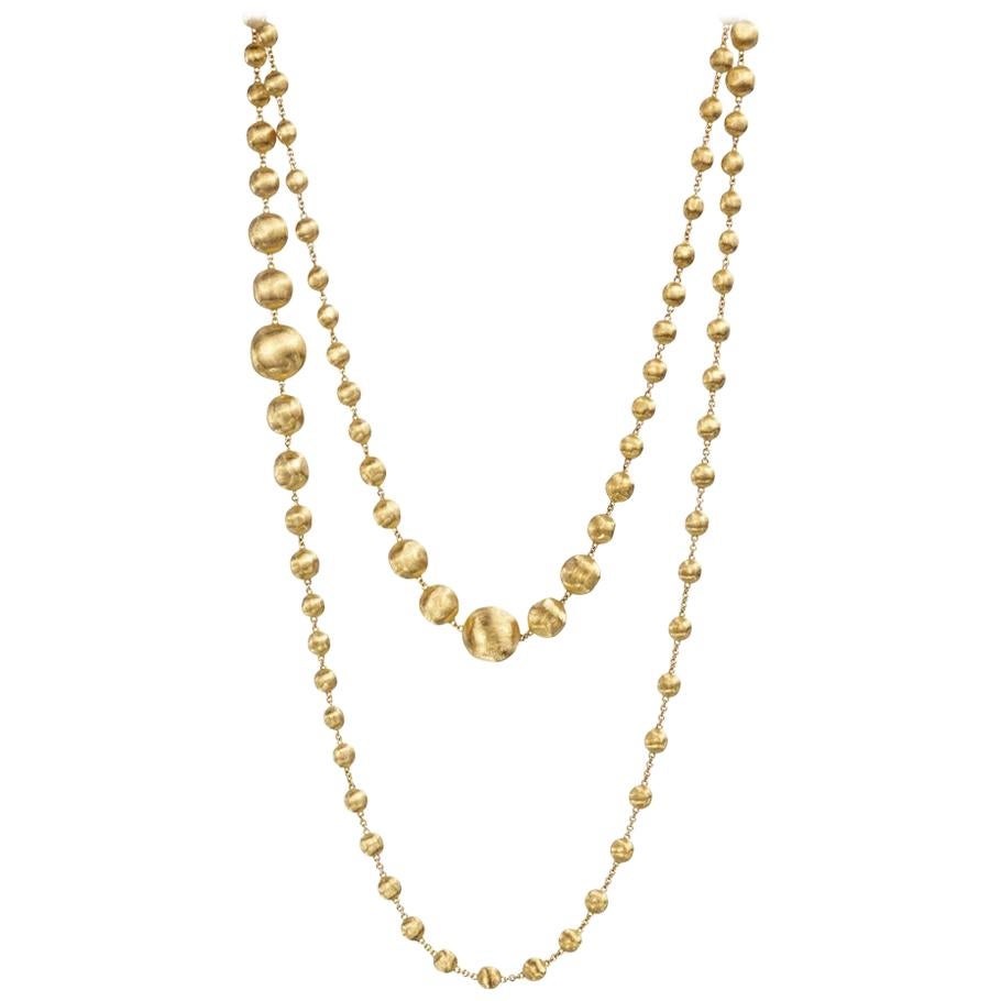 Marco Bicego Africa 18 Carat Yellow Gold Graduated Double Wave Necklace ...
