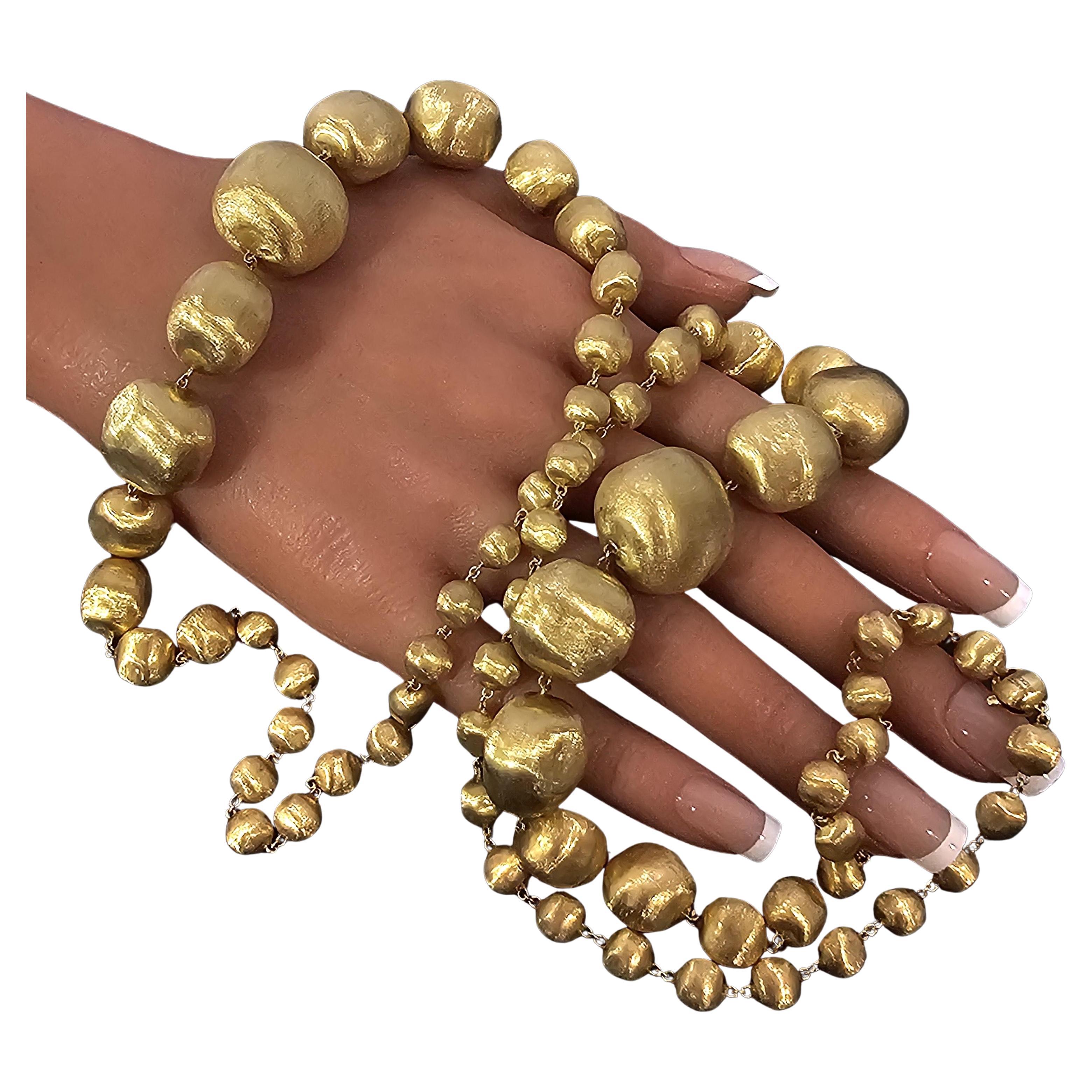 Marco Bicego Africa Large 22mm Graduated Bead Necklace Catena 36" 80,5g in vendita