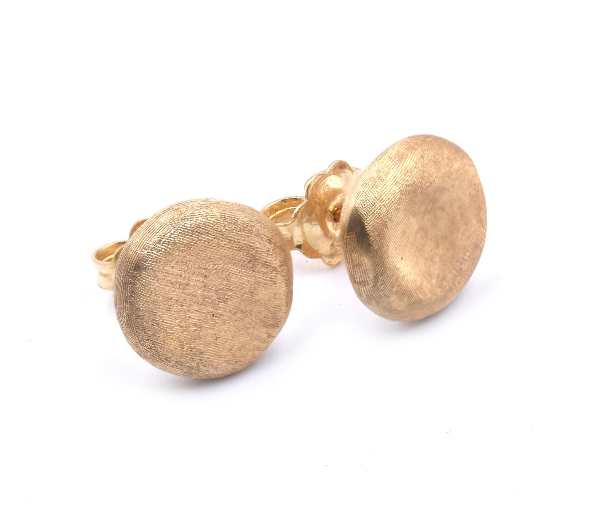 Designer: Marco Bicego
Material: 18K yellow gold
Weight: 2.59 grams
Length: earrings measure 11.5 X  11.25MM
