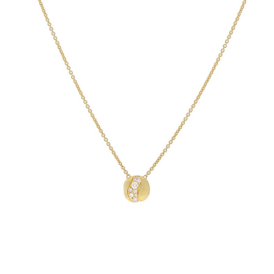 Marco Bicego Africa Yellow Gold and Diamond Pendent Necklace CB2290B In New Condition In Wilmington, DE