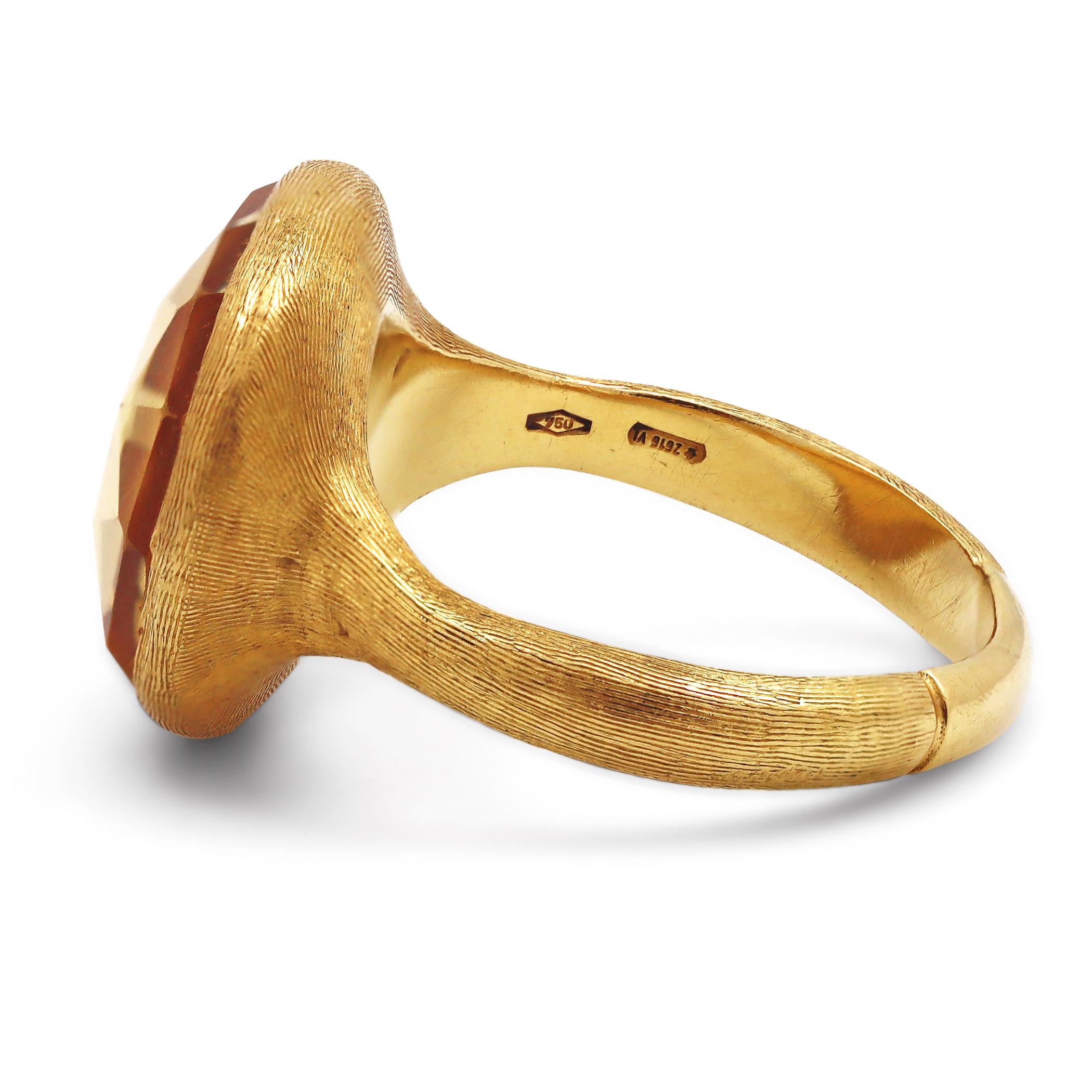 Marco Bicego ‘Africa’ Yellow Gold Citrine Ring In Excellent Condition In New York, NY