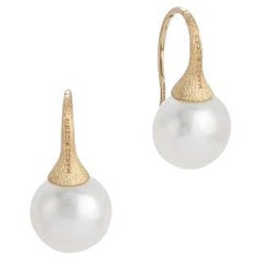 Marco Bicego Africa Yellow Gold & Pearl French Wire Ladies Earrings OB1653A