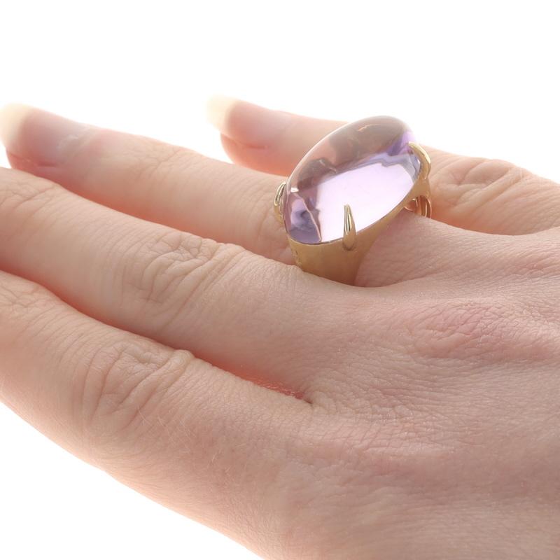 Marco Bicego Amethyst Cocktail Solitaire Ring - Yellow Gold 18k Freeform Cab In Excellent Condition For Sale In Greensboro, NC