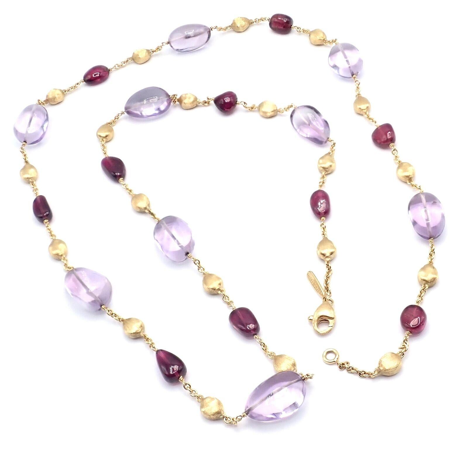 Marco Bicego Collier long en or jaune avec améthyste, rhodolite et grenat de 31 pouces en vente 3