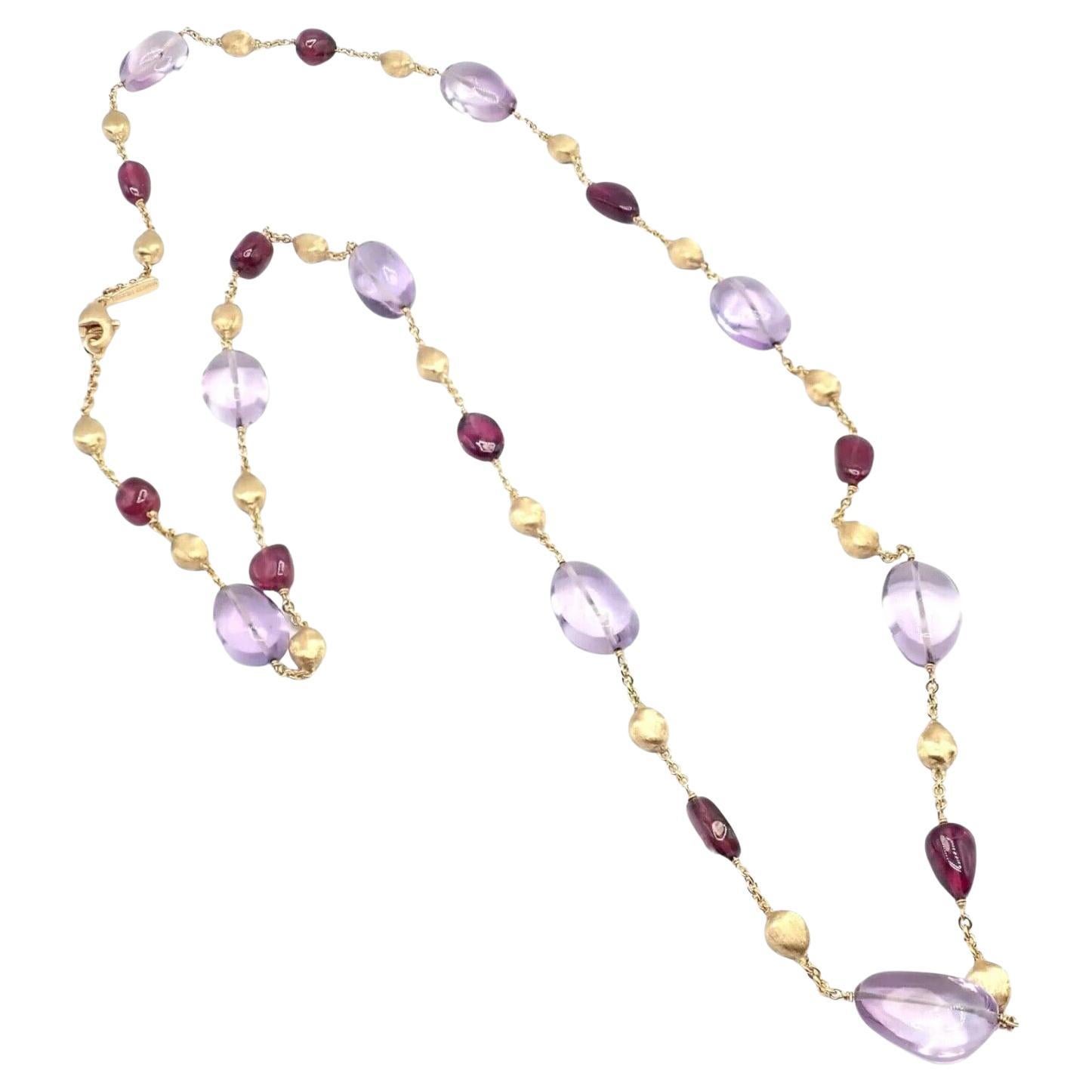 Marco Bicego Amethyst Rhodolith Granat 31" Lange Gelbgold-Halskette
