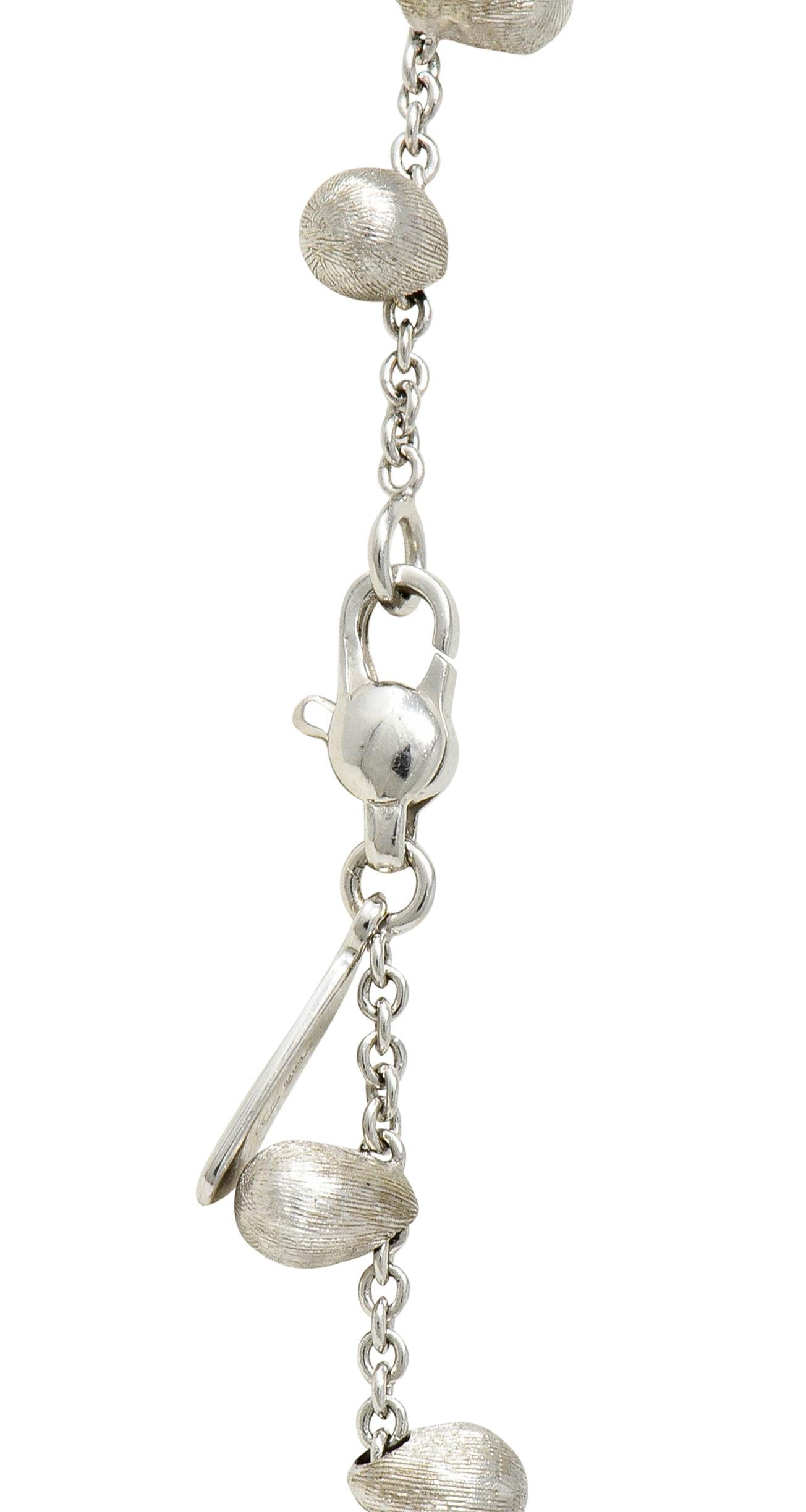Women's or Men's Marco Bicego Aquamarine Cultured Pearl 18 Karat White Gold Droplet Necklace