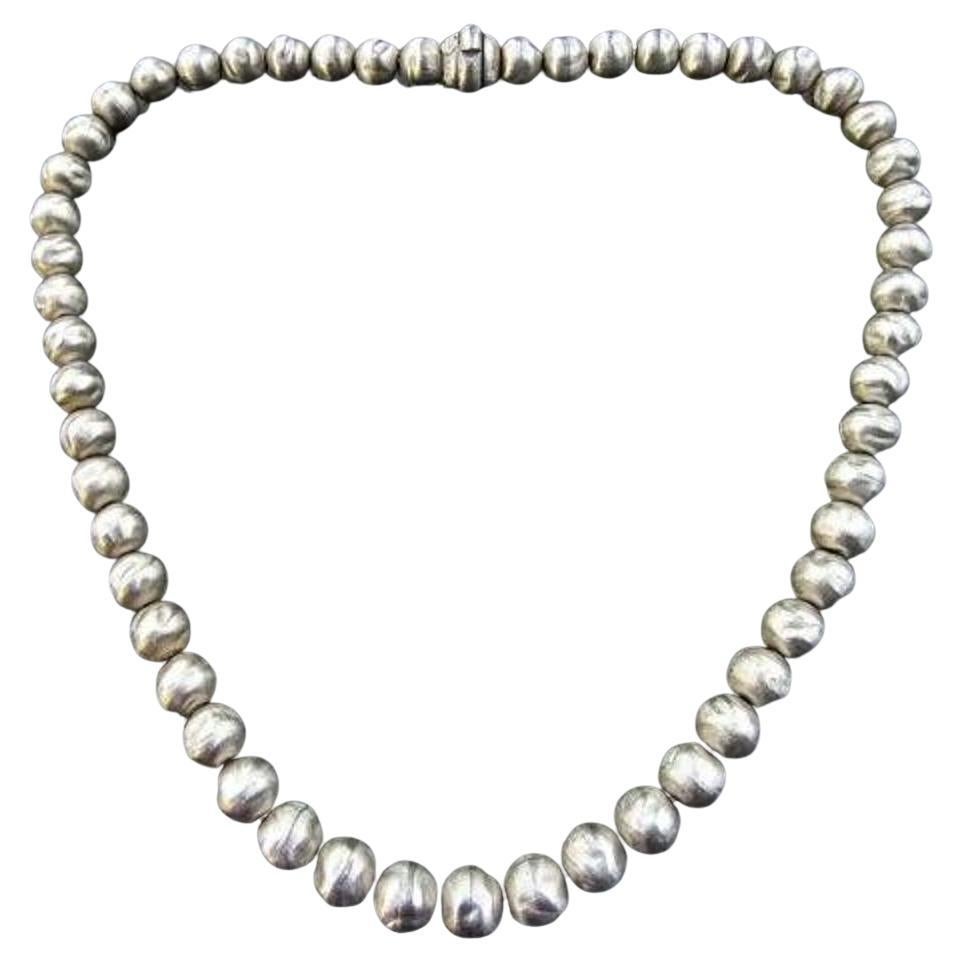 Marco Bicego Ball Bead Chain Necklace 18k White Gold 17" Vintage Rare 45.3g