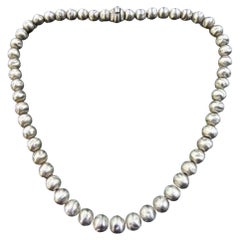 Marco Bicego Ball Bead Chain Necklace 18k White Gold 17" Vintage Rare 45.3g