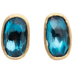 MarCo Boucles d'oreilles Bicego en or jaune 18 carats et topaze bleue