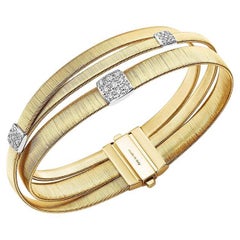 Marco Bicego Bracelet Masai, Diamonds Three-Strand in 18 Karat Yellow Gold