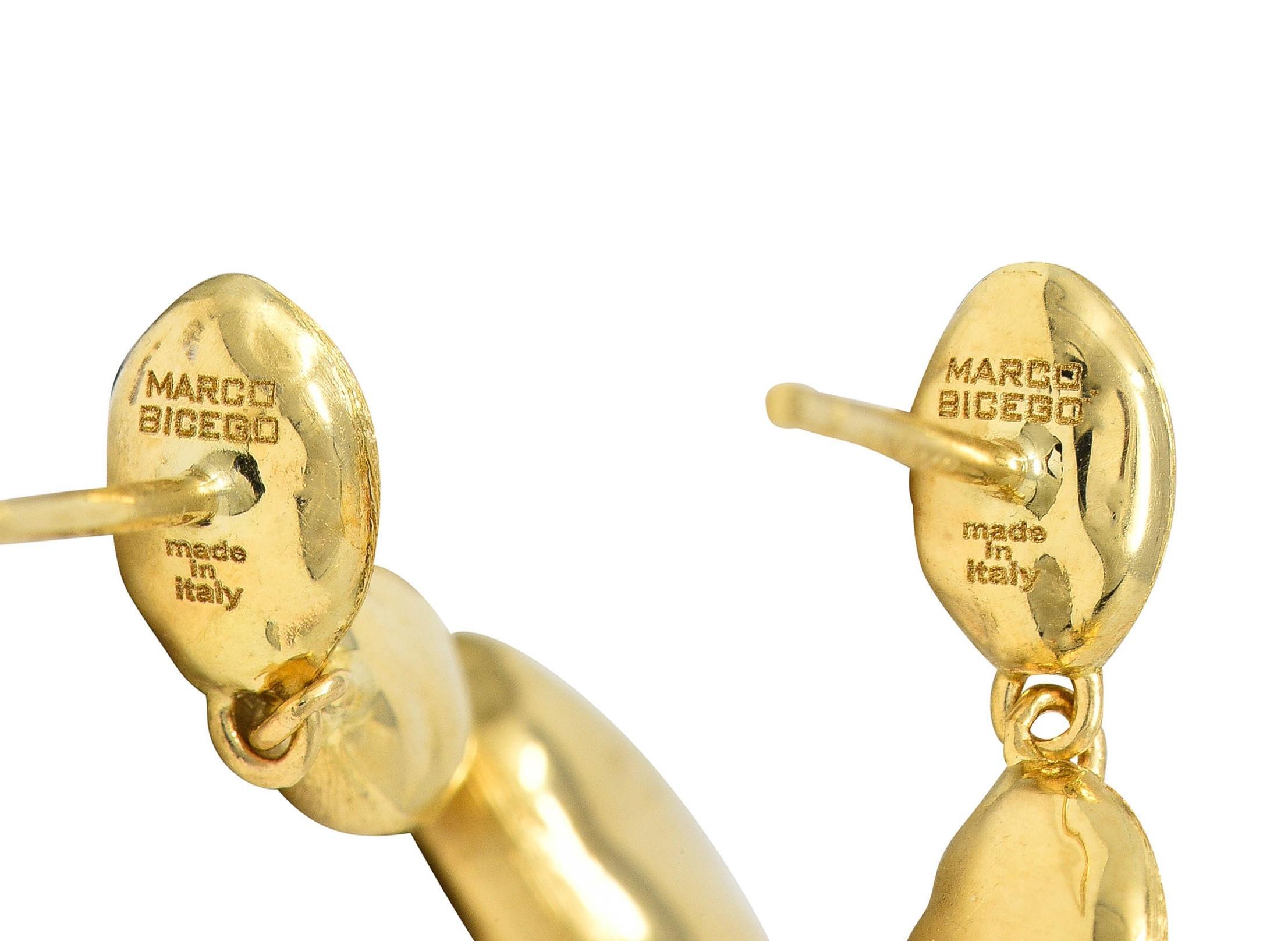 Marco Bicego Brushed 18 Karat Yellow Gold Siviglia Drop Earrings 1