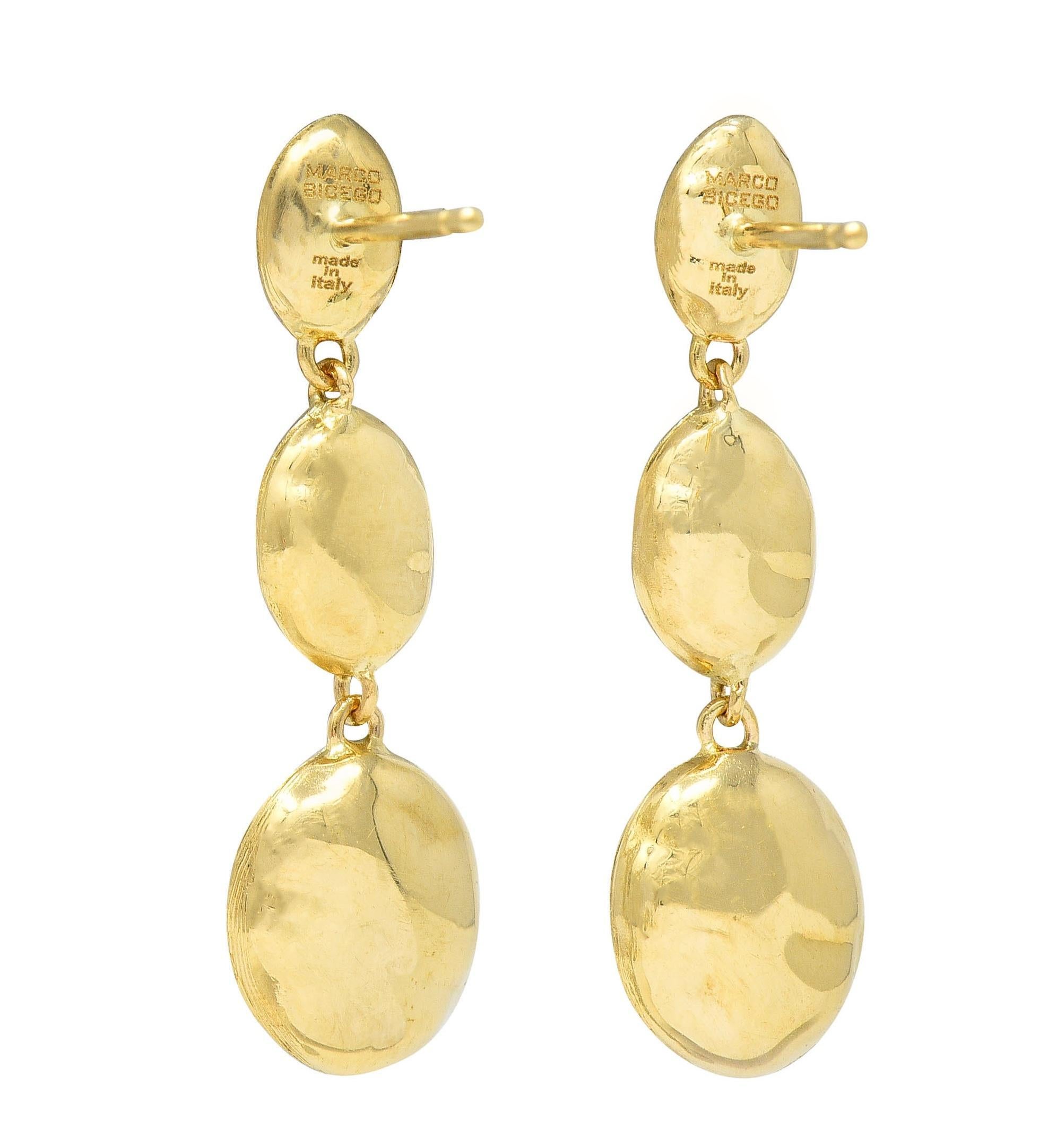 Marco Bicego Brushed 18 Karat Yellow Gold Siviglia Drop Earrings 2