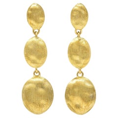 Marco Bicego Brushed 18 Karat Yellow Gold Siviglia Drop Earrings