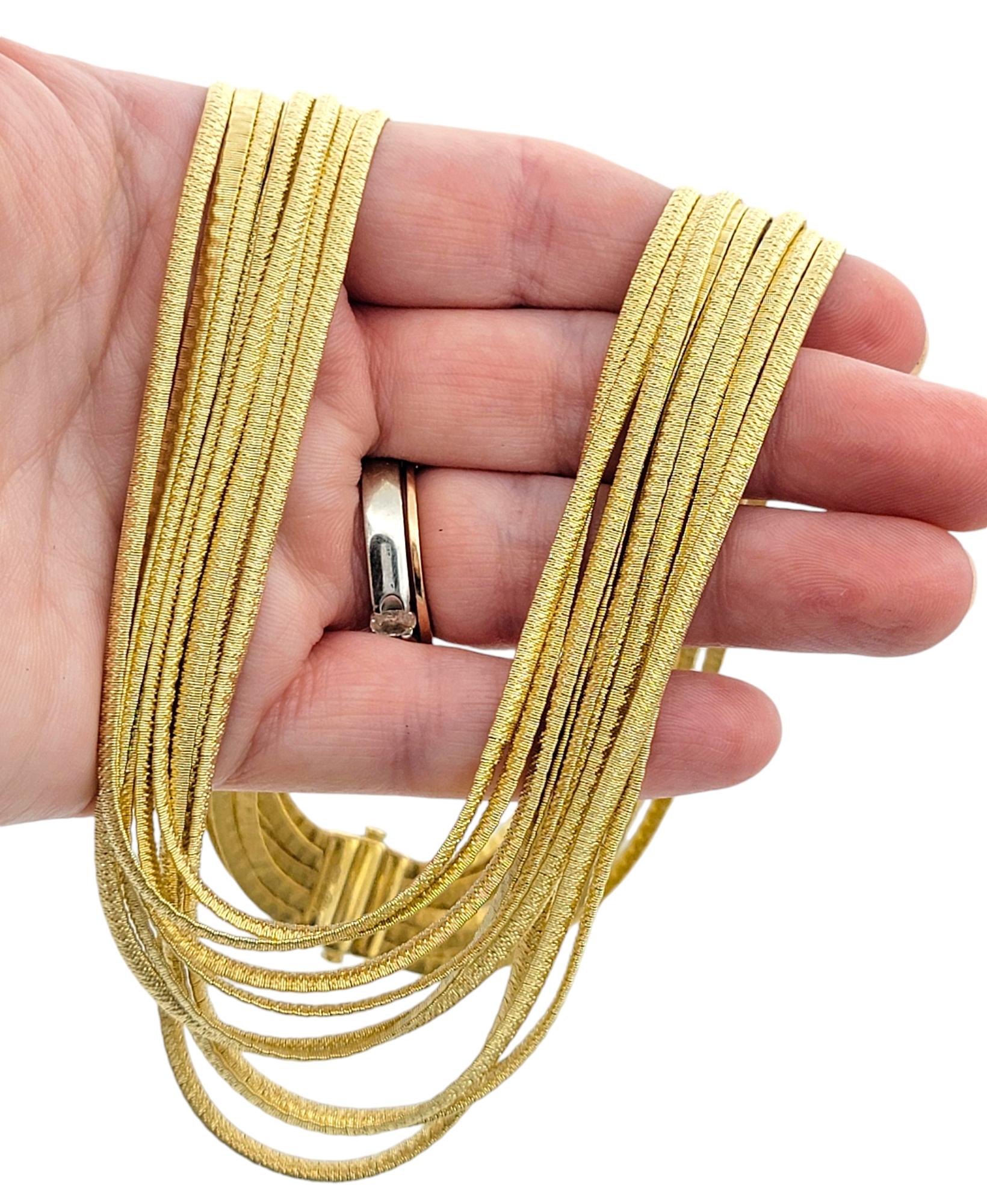 Marco Bicego Cairo 9-Strand Serpentine Chain Necklace in 18 Karat Yellow Gold 6