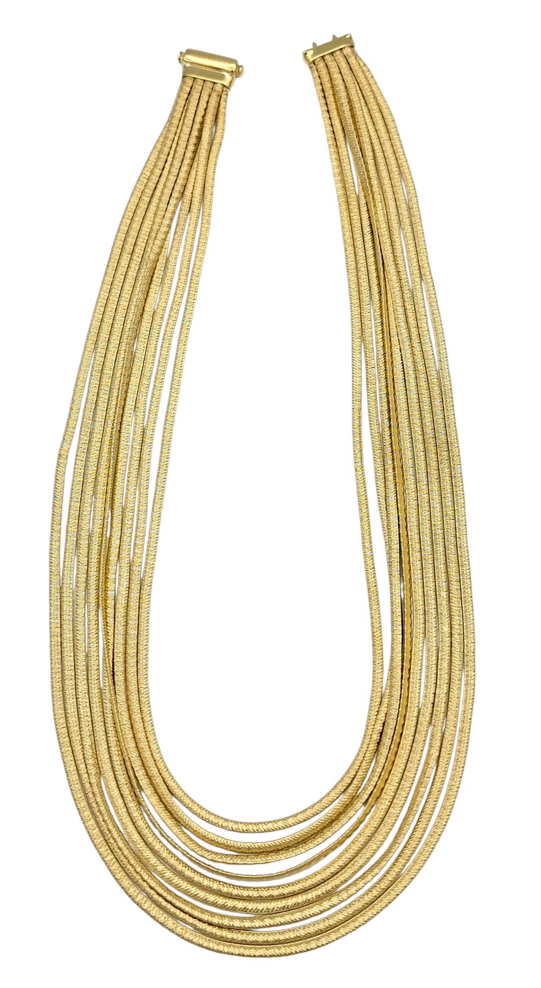 Women's Marco Bicego Cairo 9-Strand Serpentine Chain Necklace in 18 Karat Yellow Gold
