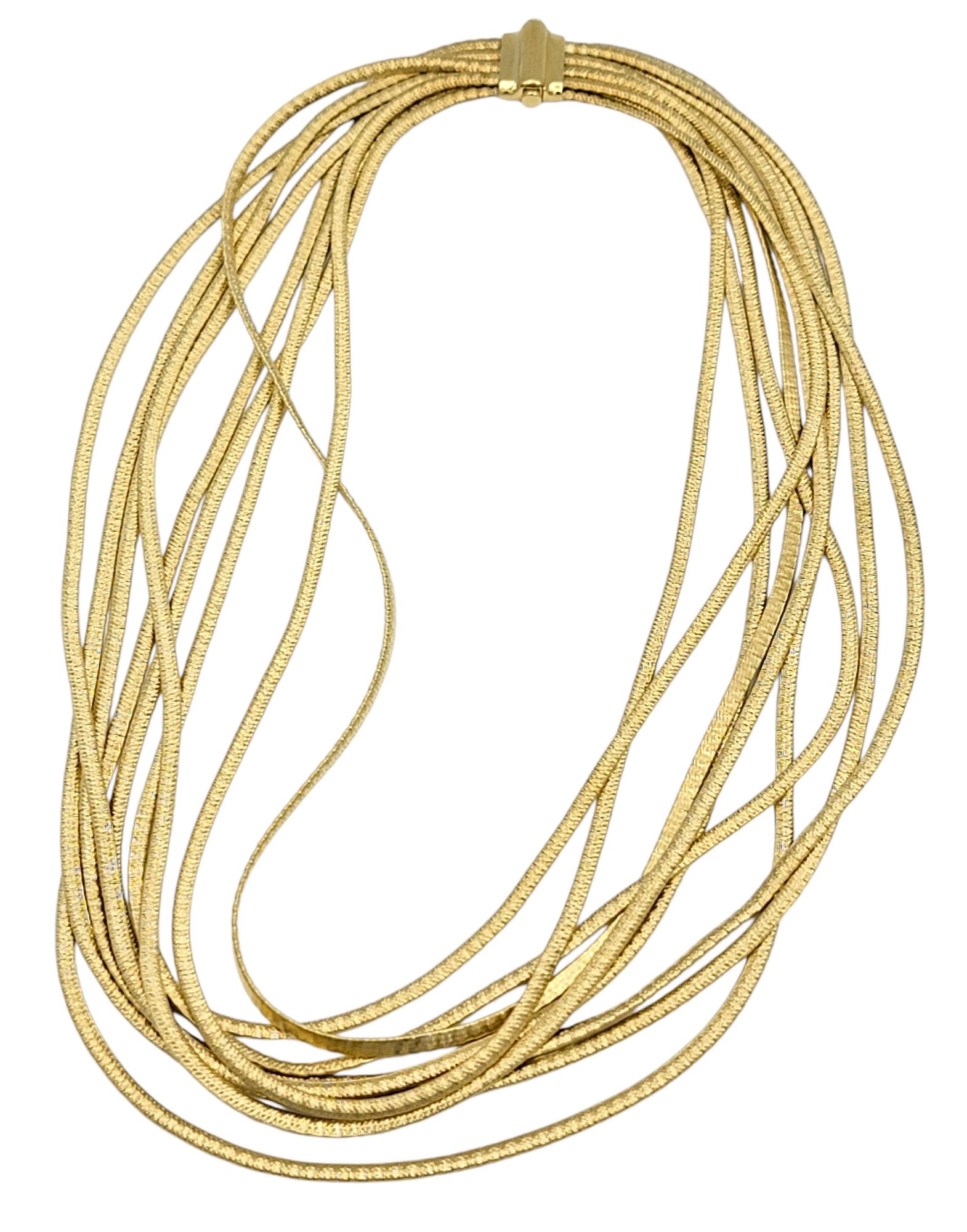 Marco Bicego Cairo 9-Strand Serpentine Chain Necklace in 18 Karat Yellow Gold 1