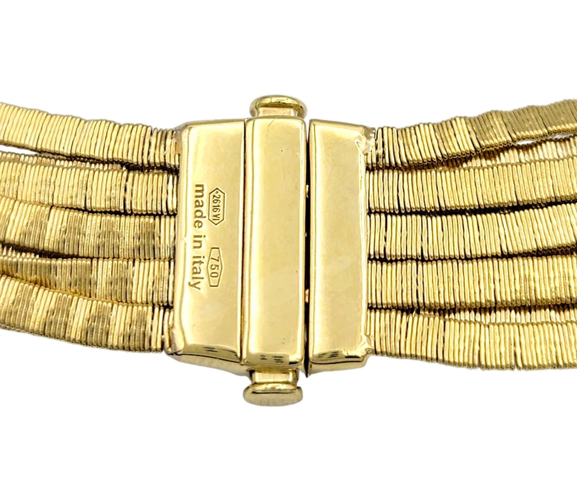Marco Bicego Cairo 9-Strand Serpentine Chain Necklace in 18 Karat Yellow Gold 4