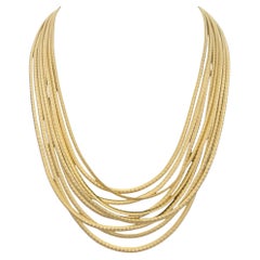 Marco Bicego Cairo 9-Strand Serpentine Chain Necklace in 18 Karat Yellow Gold