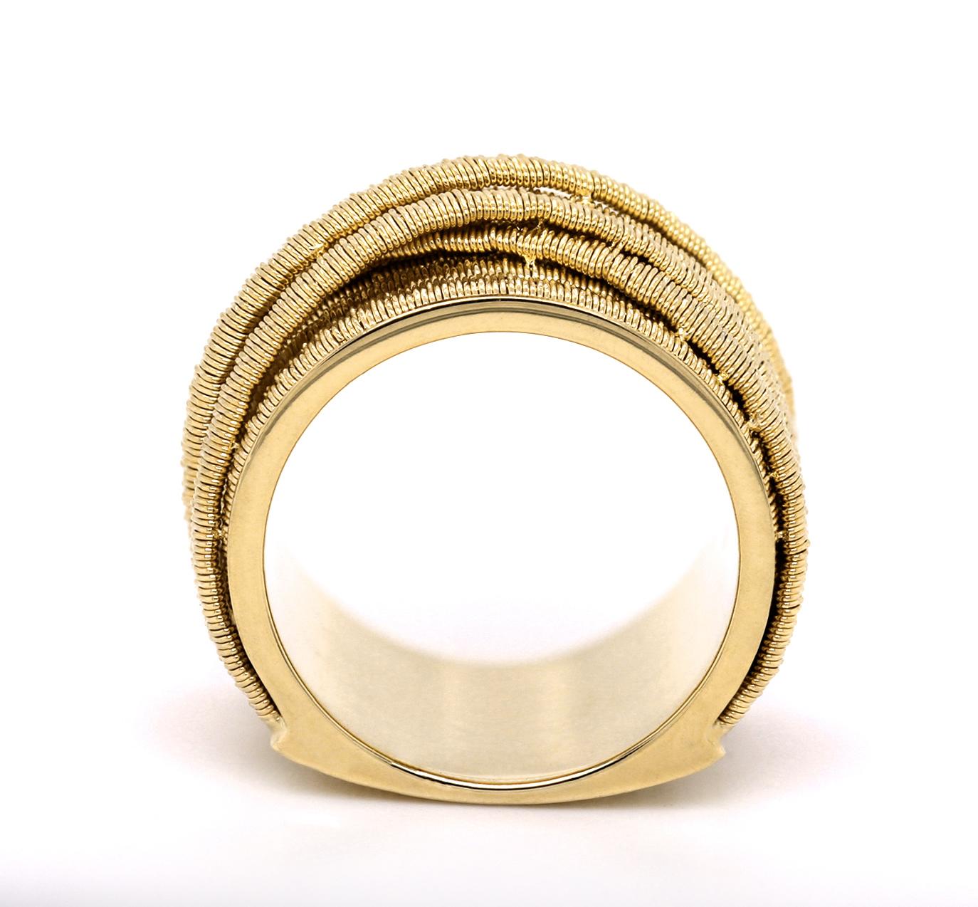 Modern Marco Bicego, Cairo Collection 18 K Yellow Gold Nine Strand, Extra Wide Ring