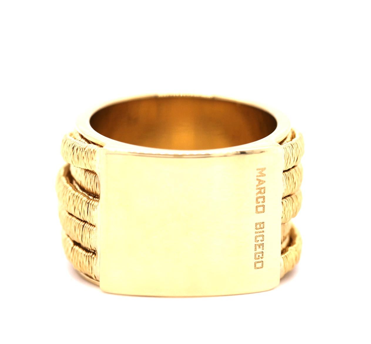 Women's or Men's Marco Bicego, Cairo Collection 18 K Yellow Gold Nine Strand, Extra Wide Ring