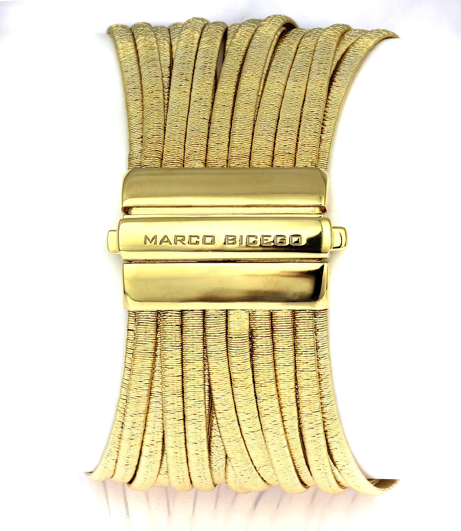 Marco Bicego, Cairo 17 Seventeen Strand/Row 18 Carat Yellow Gold Woven Bracelet In Excellent Condition In London, GB