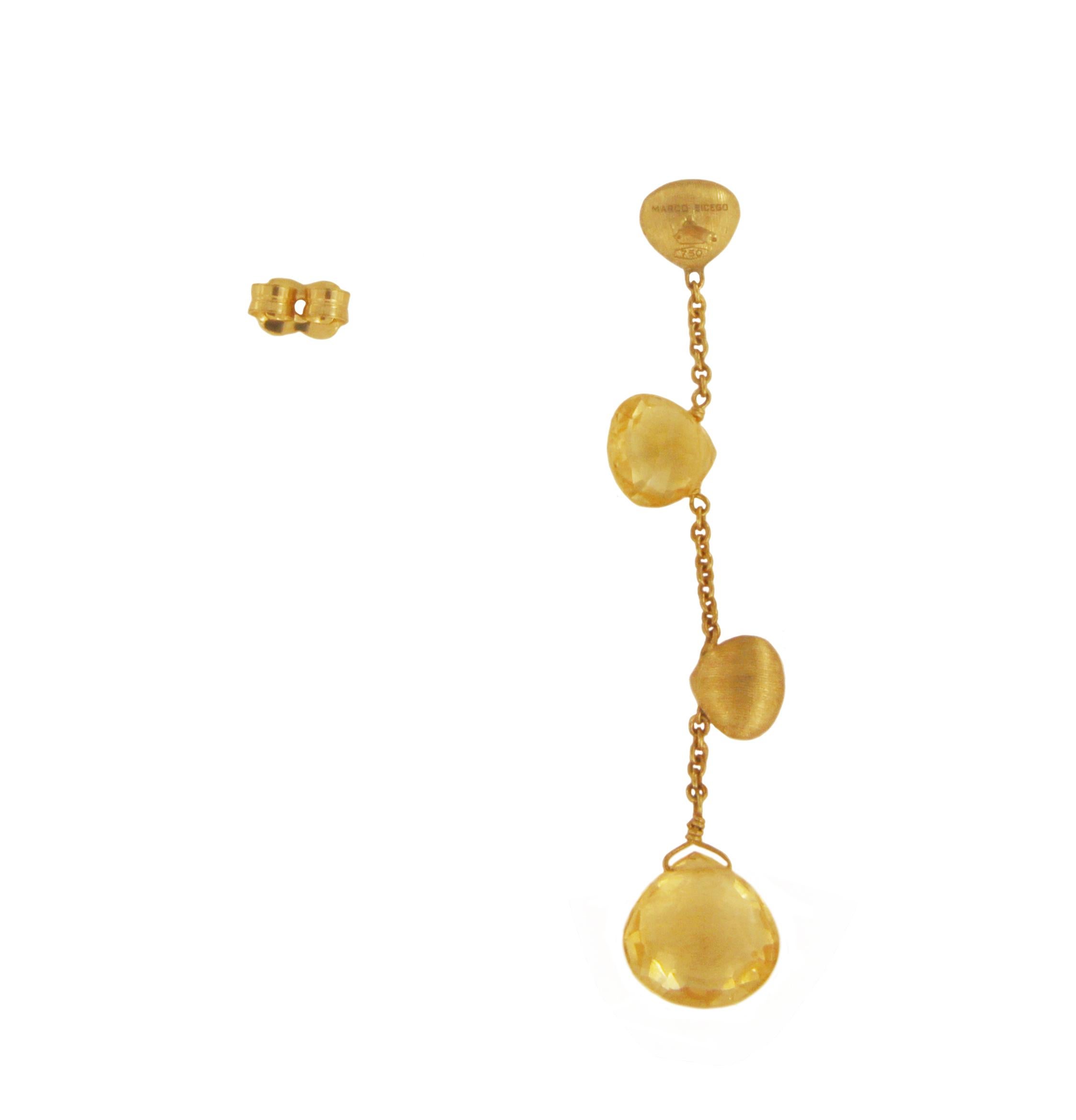 -Mint condition
-18-karat Yellow Gold
-Citrine Stones
-Length: 2.1”
-Weight: 4.7 gr