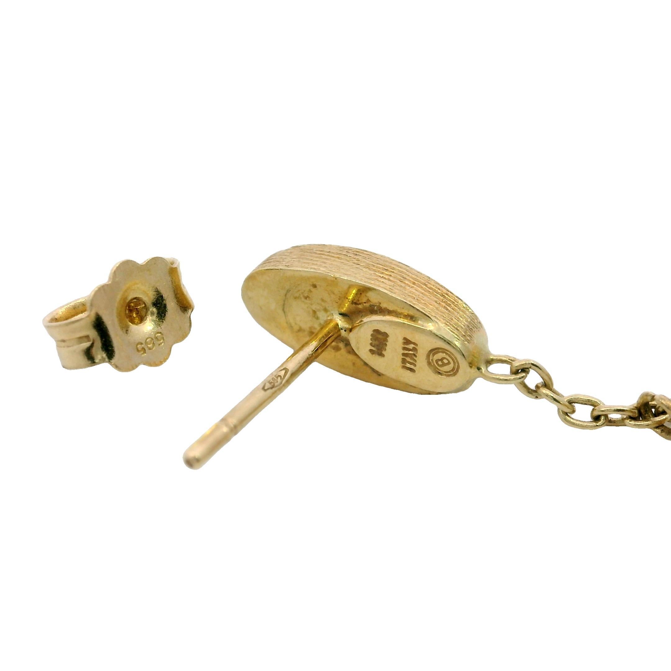 Marco Bicego Orecchini a filo singolo in oro giallo 14k con citrino Siviglia in vendita 1
