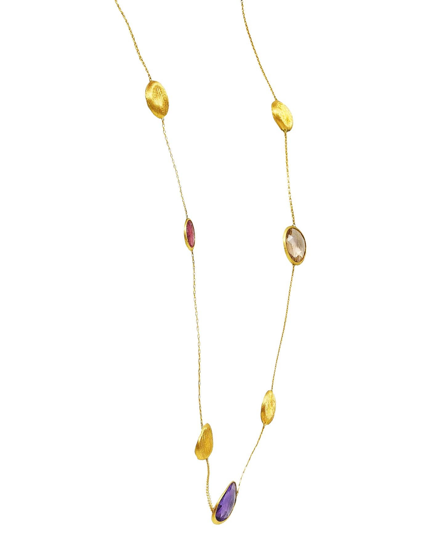 Contemporain Marco Bicego Collier jaune 18 carats multi-gemmes avec citrine, tourmaline et améthyste