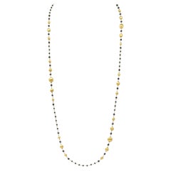 Marco Bicego Contemporary Faceted Black Diamond 18K Gold Bead Africa Necklace