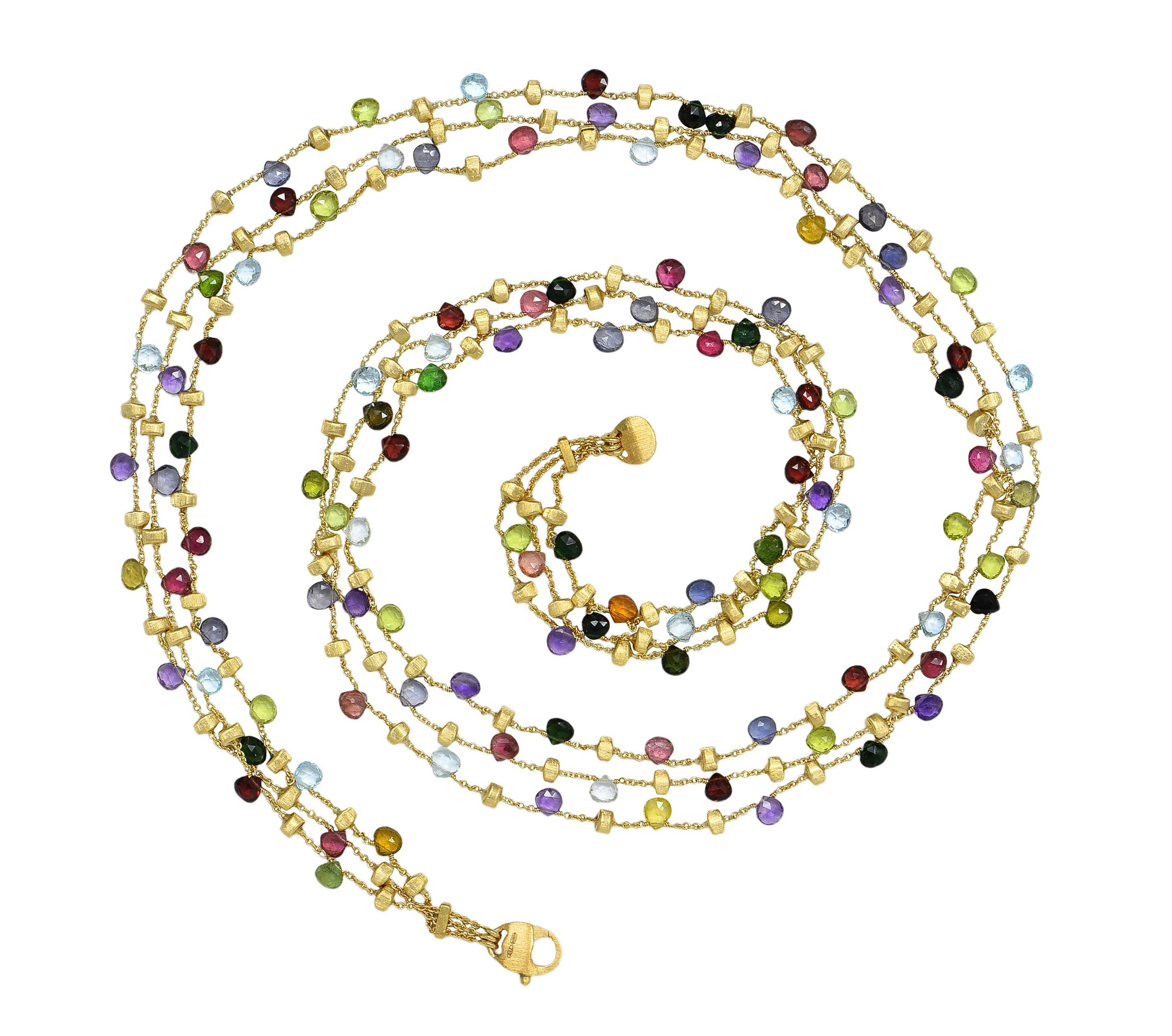 Contemporain Marco Bicego Contemporary Multi-Gem 18K Gold Paradise Multi-Strand Necklace en vente