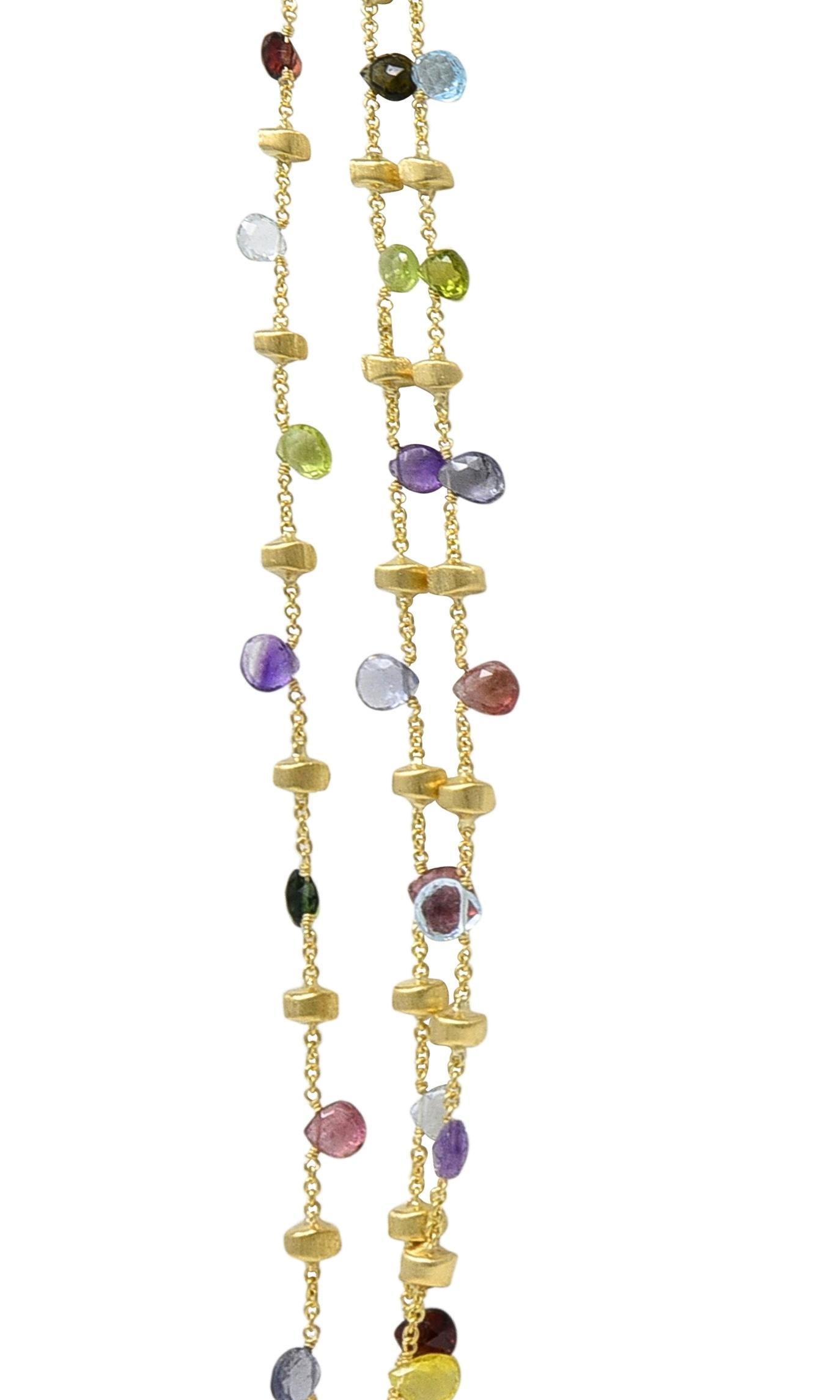 Marco Bicego Contemporary Multi-Gem 18K Gold Paradise Multi-Strand Necklace Unisexe en vente