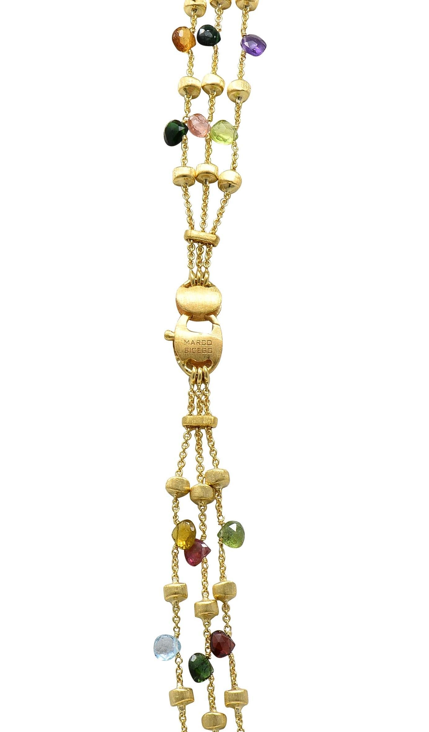 Marco Bicego Contemporary Multi-Gem 18K Gold Paradise Multi-Strand Necklace en vente 1