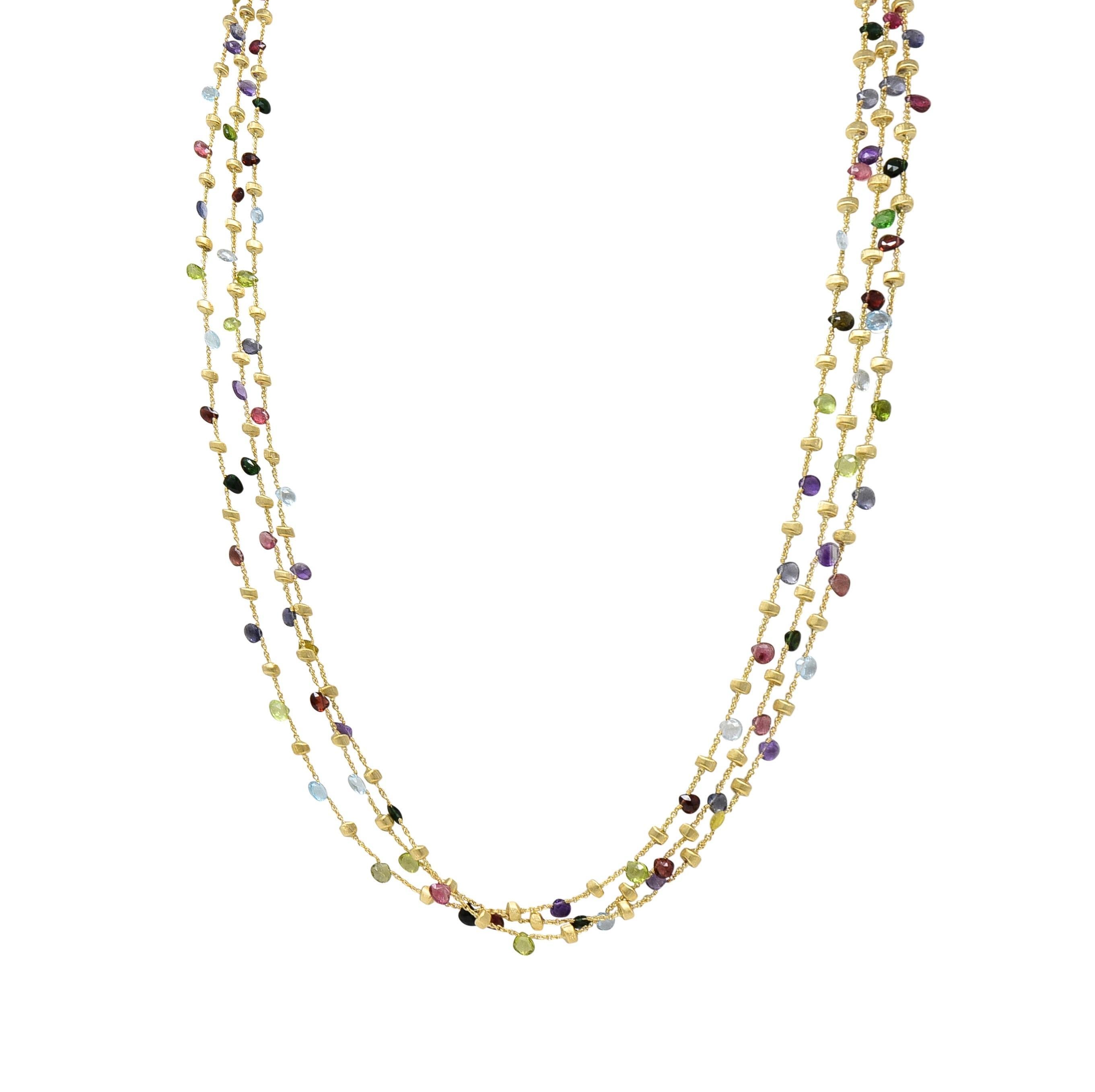 Marco Bicego Contemporary Multi-Gem 18K Gold Paradise Multi-Strand Necklace en vente 3