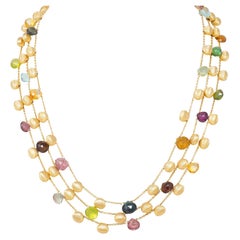 Marco Bicego Contemporary Multi-Gem 18K Gold Paradise Multi-Strand Necklace
