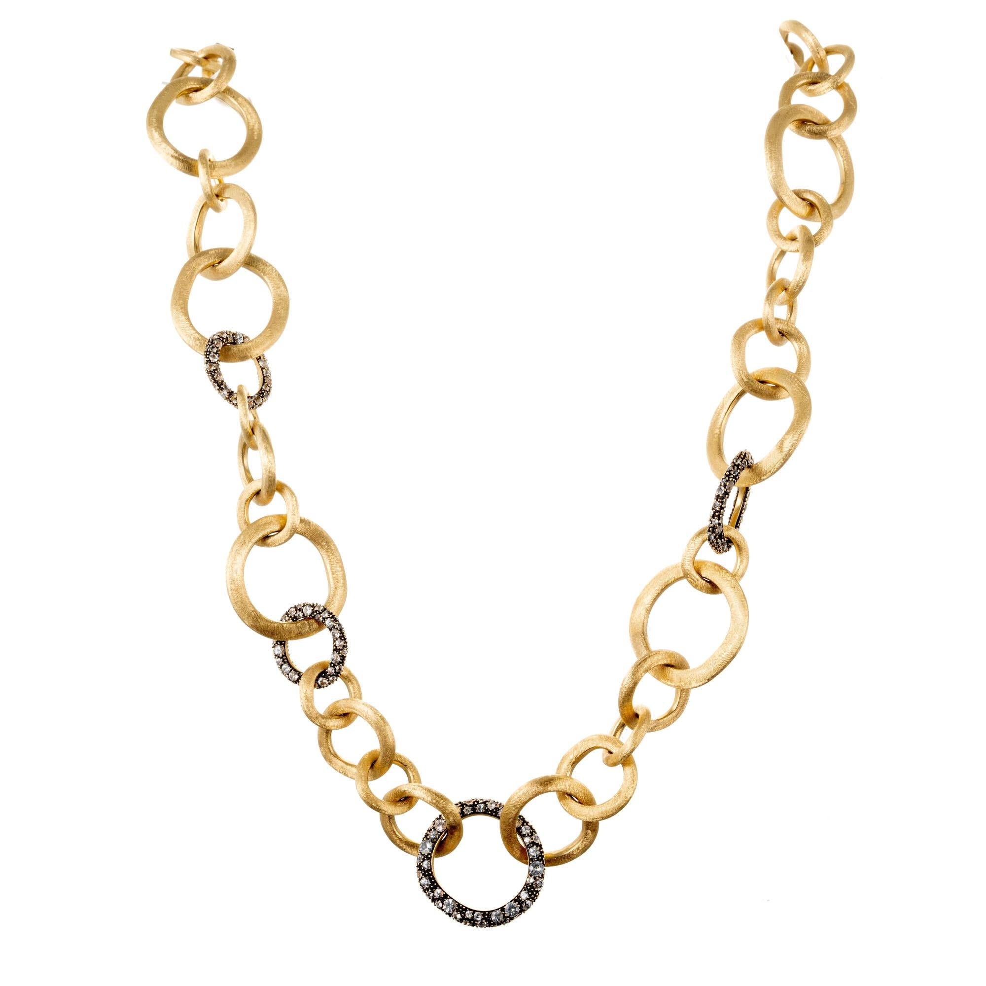 Women's Marco Bicego Crystal Stone Yellow Gold Link Necklace