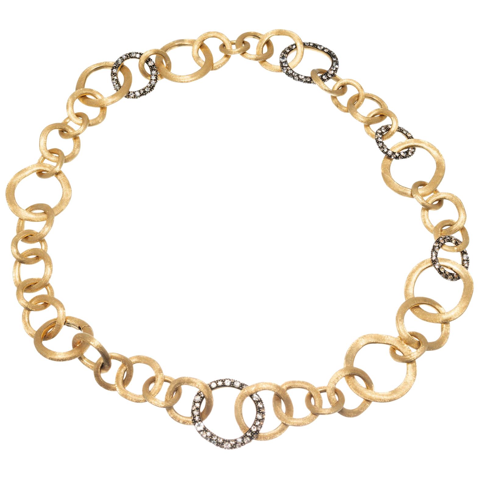 Marco Bicego Crystal Stone Yellow Gold Link Necklace