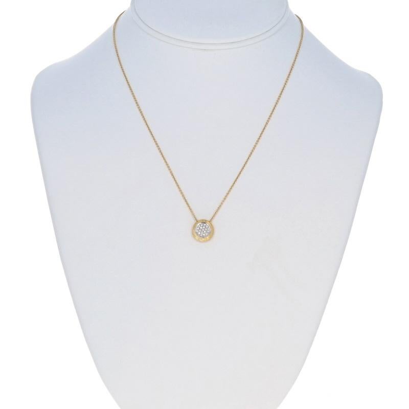 Round Cut Marco Bicego Delicati Jaipur Diamond Pendant Necklace - Yellow Gold 18k .15ctw