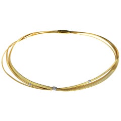 Marco Bicego, Designer, Masai, Dreistrang-Diamant-Halskette aus 18 Karat Gelbgold