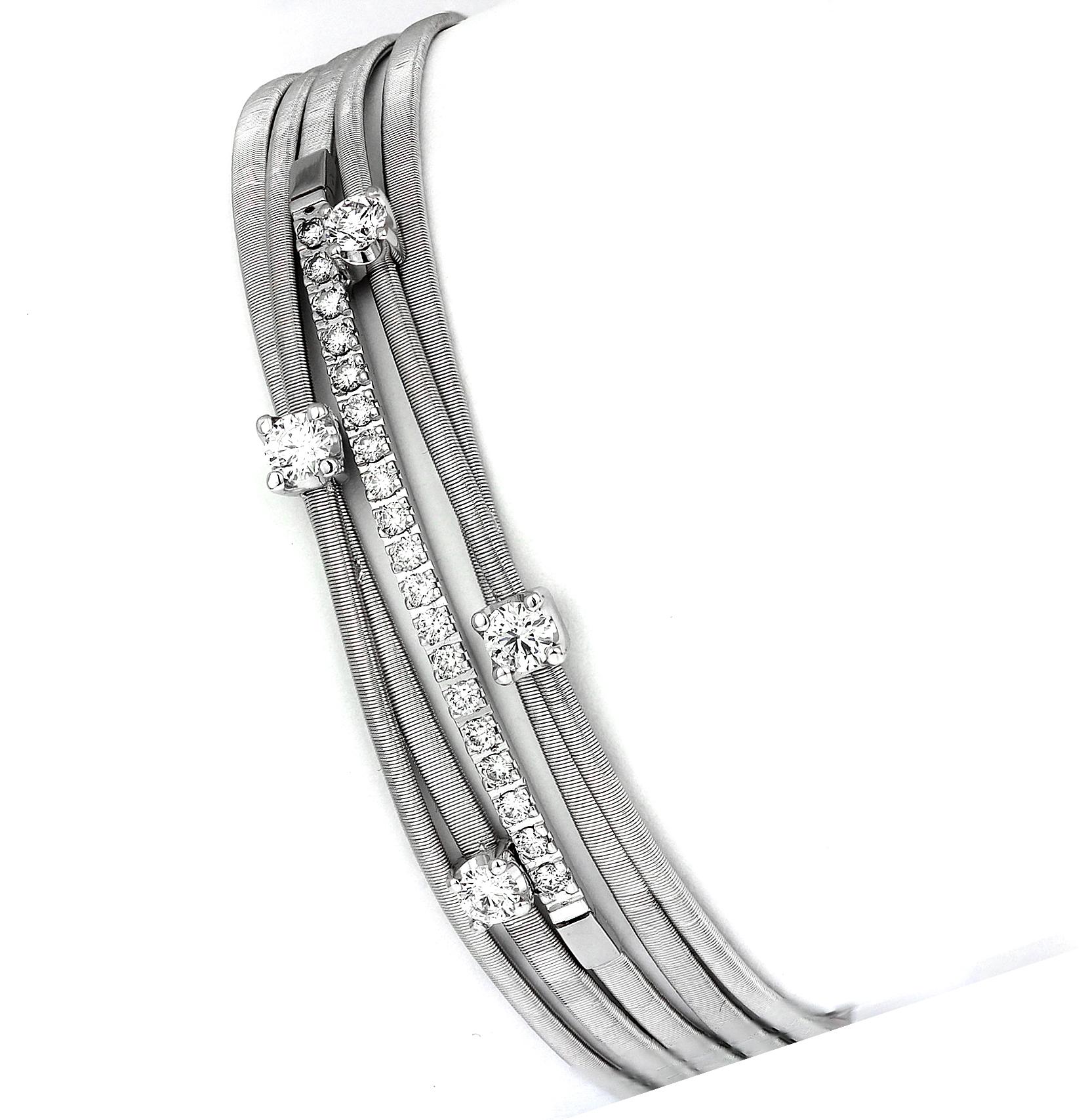 Women's Marco Bicego Diamond Five-Row Bracelet in 18 Carat White Gold