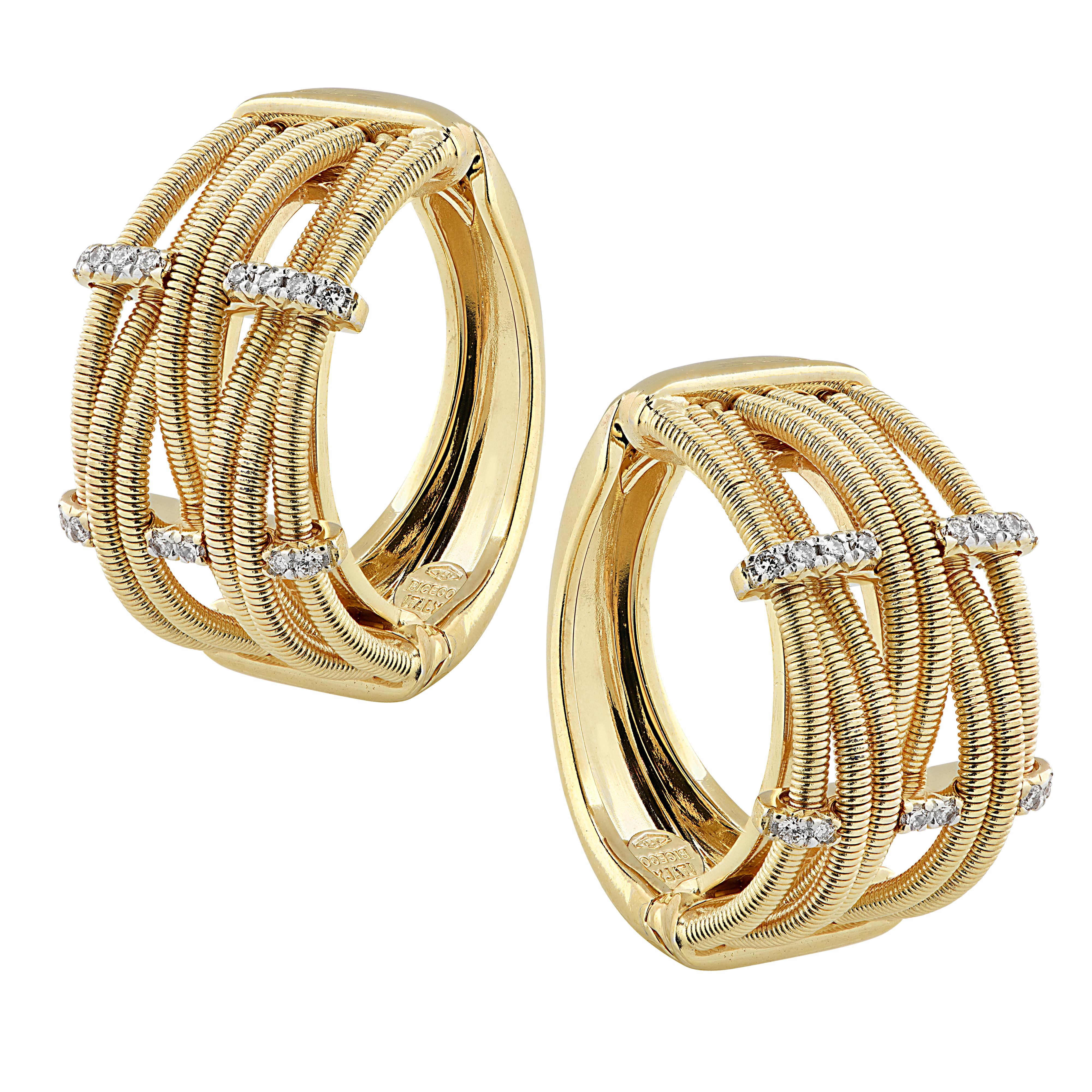 Round Cut Marco Bicego Diamond Hoop Earrings