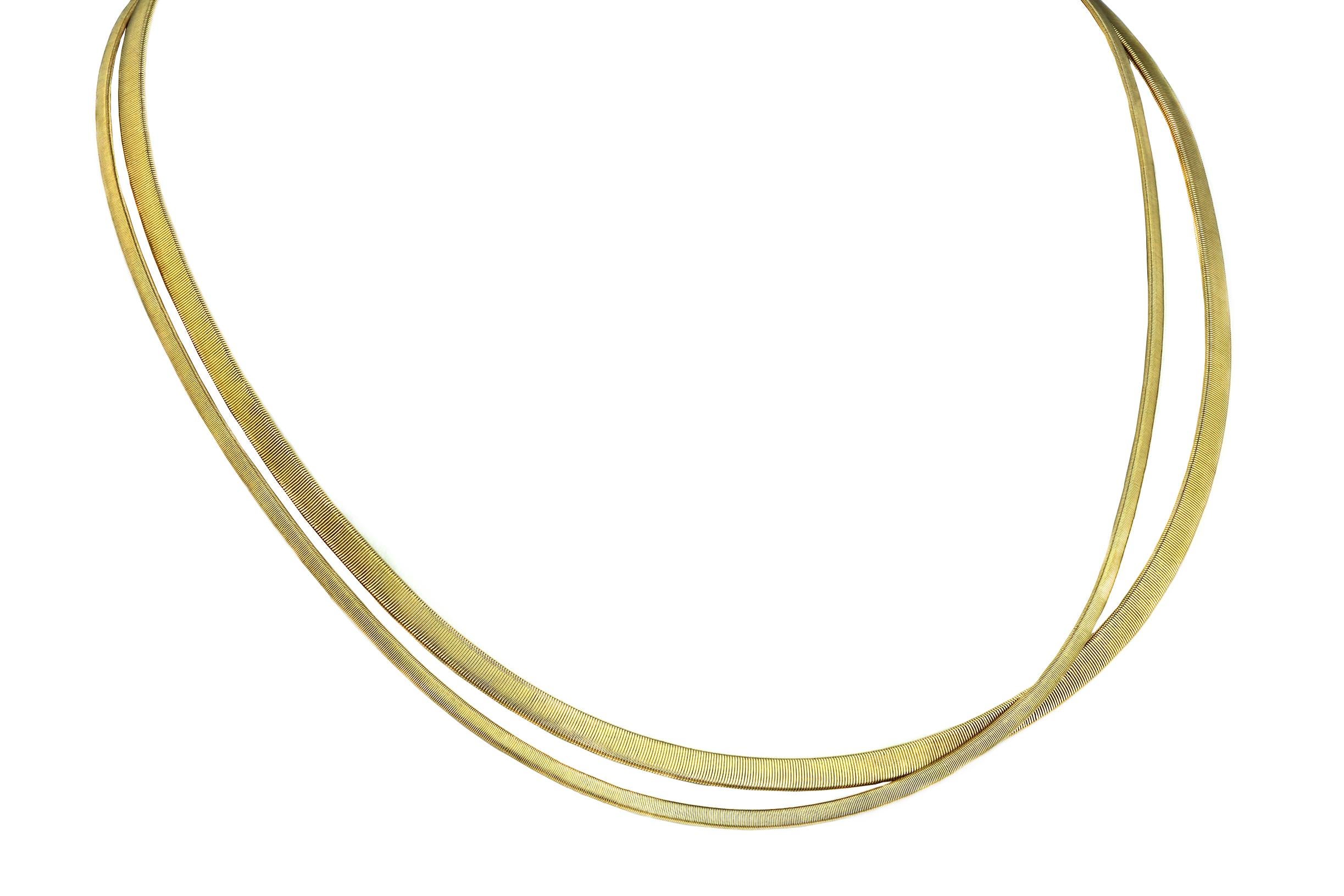 Modern Marco Bicego Double Strand Masai Necklace in 18 Karat Yellow Gold