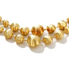 Marco Bicego Double Wave Necklace Africa Collection 18 Karat Yellow Gold