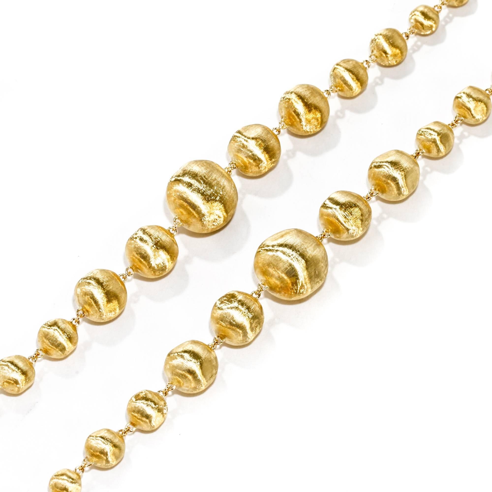 Marco Bicego Double Wave Necklace Africa Collection 18 Karat Yellow Gold In New Condition For Sale In Houston, TX