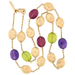 MARCO BICEGO Collar italiano de 18 quilates con amatista, granate y peridoto