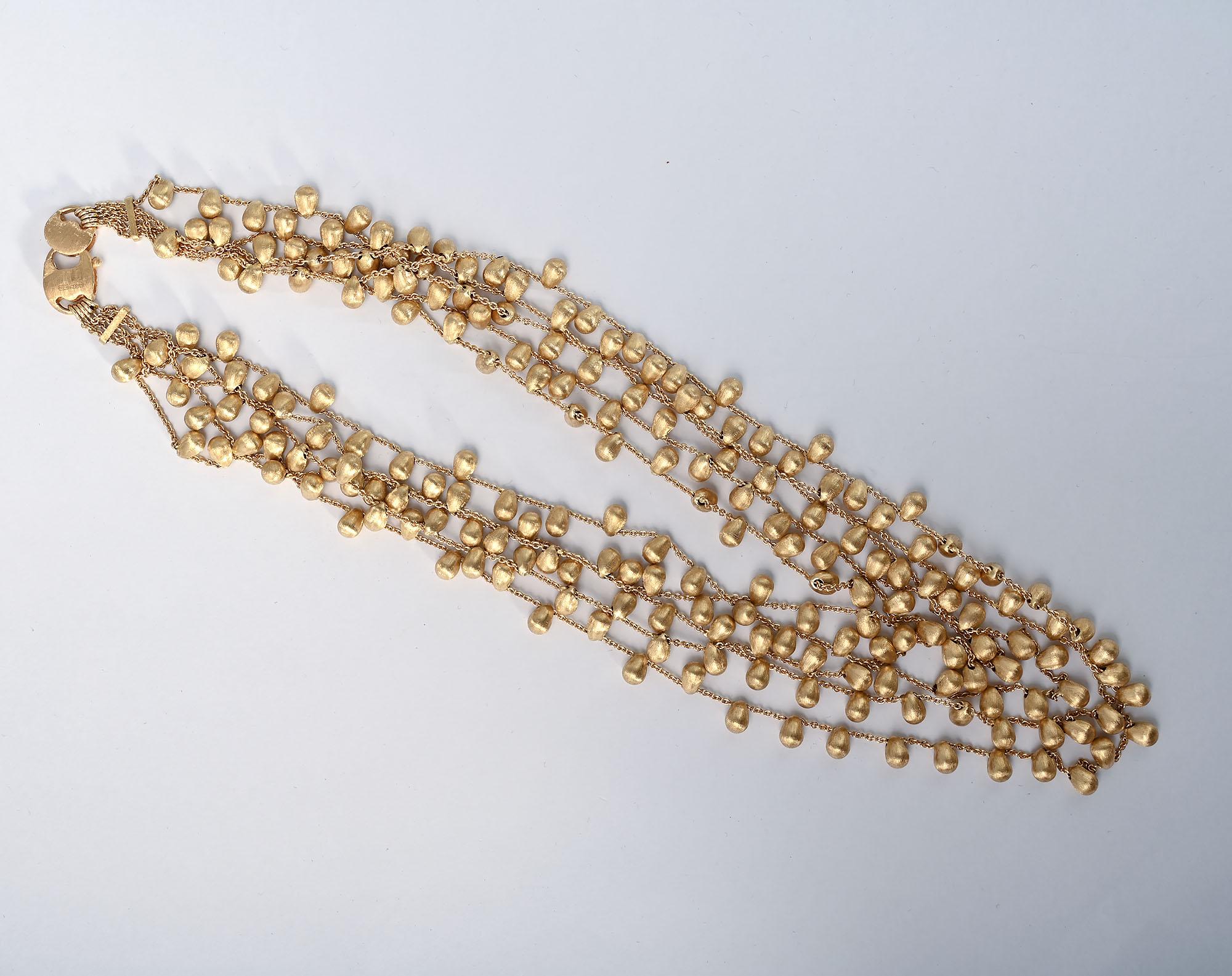 Marco Bicego Fünfstrangige Goldperlenkette mit Perlen (Zeitgenössisch) im Angebot