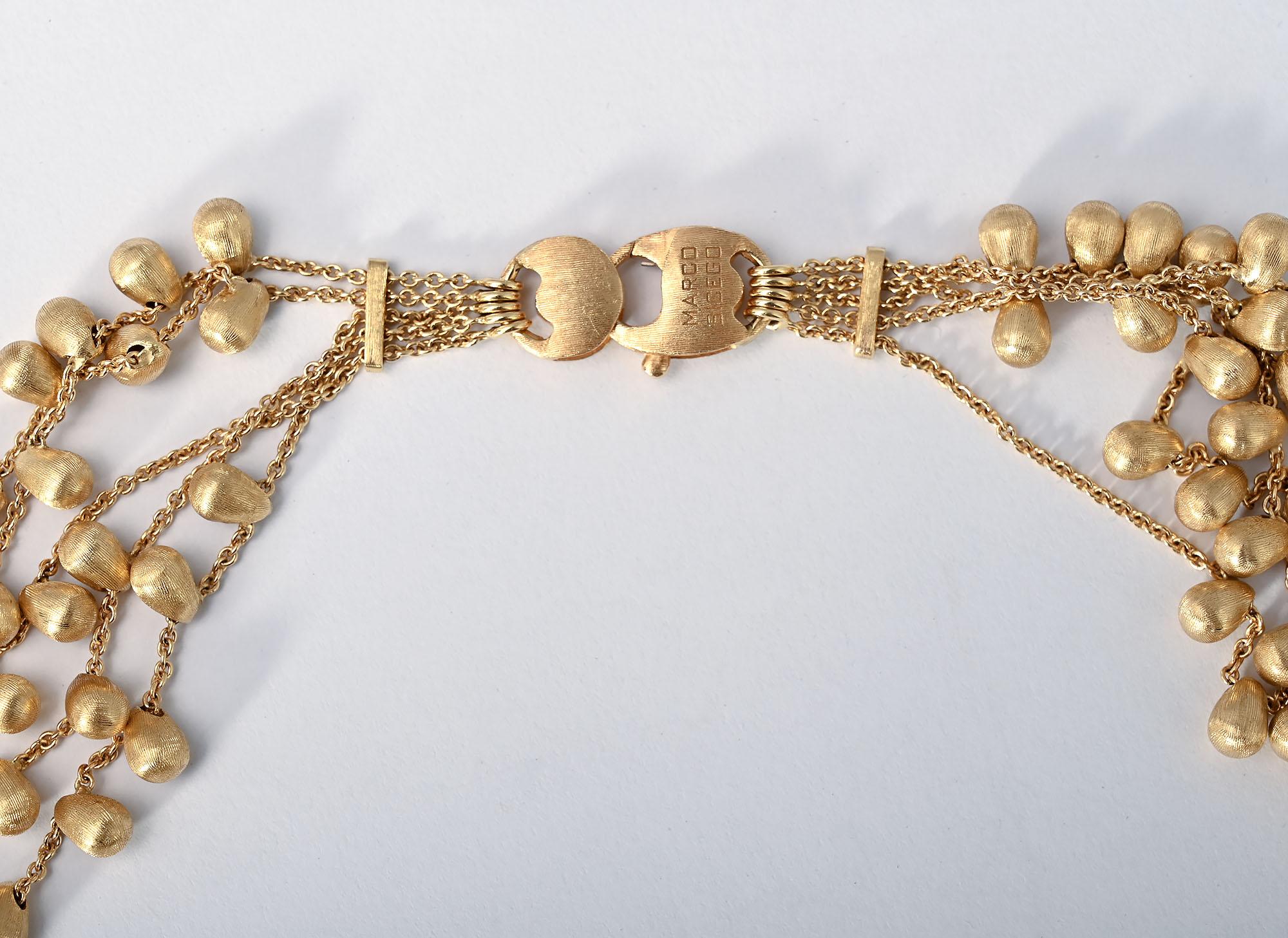 Marco Bicego Fünfstrangige Goldperlenkette mit Perlen im Angebot 2